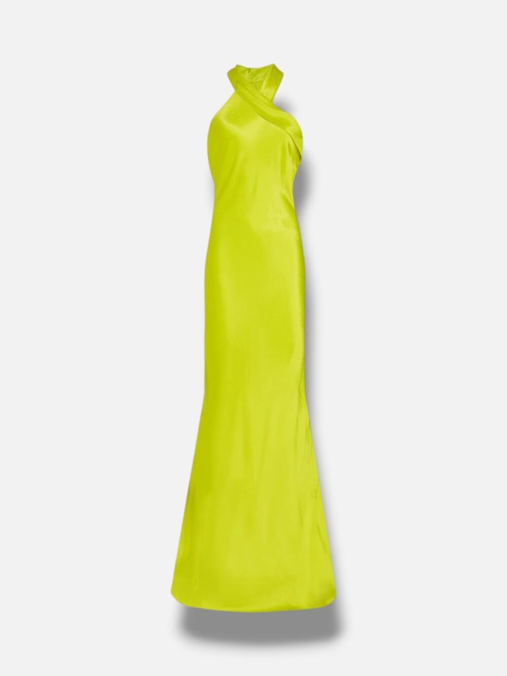 Galvan London Women's Green Pandora Halter Asymmetrical Bias Cut Dress Size 8